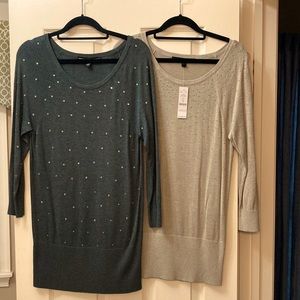 Lot of two White House Black Market tunic sweaters Small one NWT